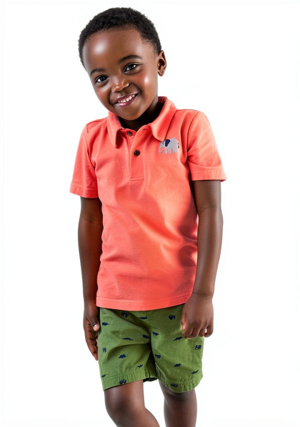 Carter's Simple Joys Baby Boys Pants Set 3T Coral Orange Elephant-3