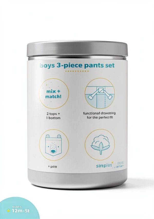 Carter's Simple Joys Baby Boys Pants Set 3T Blue Chomp/Grey Stripe-5