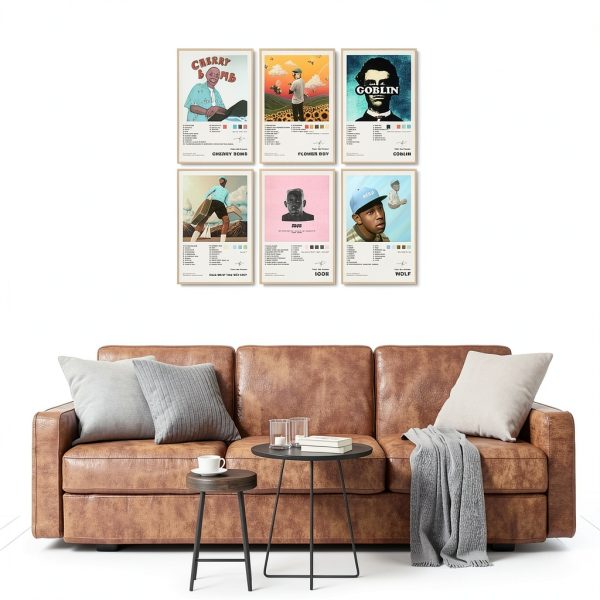 Music Poster Set 6 Canvas Album Prints 8x12 Inch by Generic-5