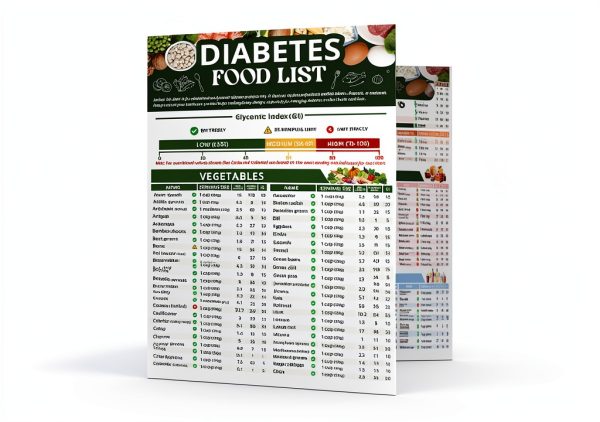 Diabetes Food Chart Miarita 8.3 x 11.7 Inch Laminated Tri-Fold-0