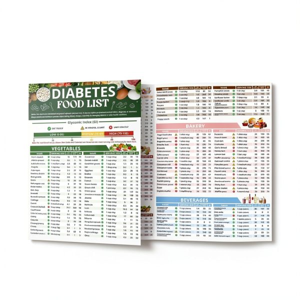 Diabetes Food Chart Miarita 8.3 x 11.7 Inch Laminated Tri-Fold-3