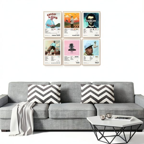 Music Poster Set 6 Canvas Album Prints 8x12 Inch by Generic-2