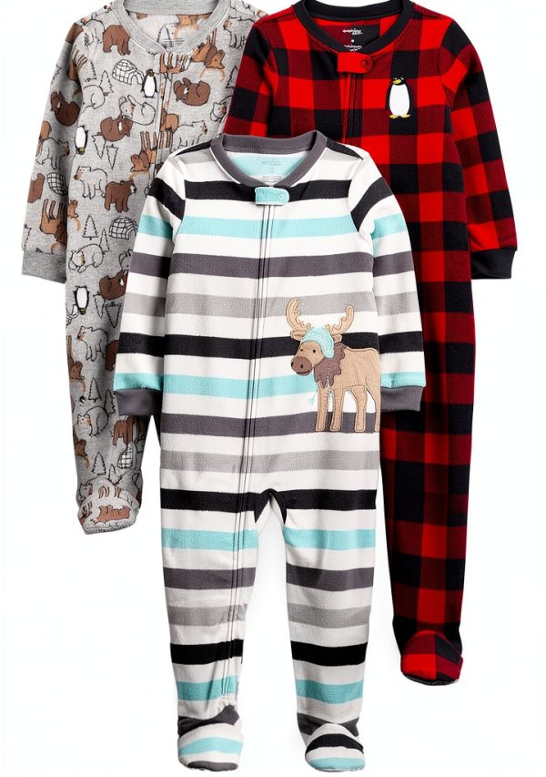 Carter's Simple Joys Baby Boy Footed Fleece Pajama Snowman Yeti-0