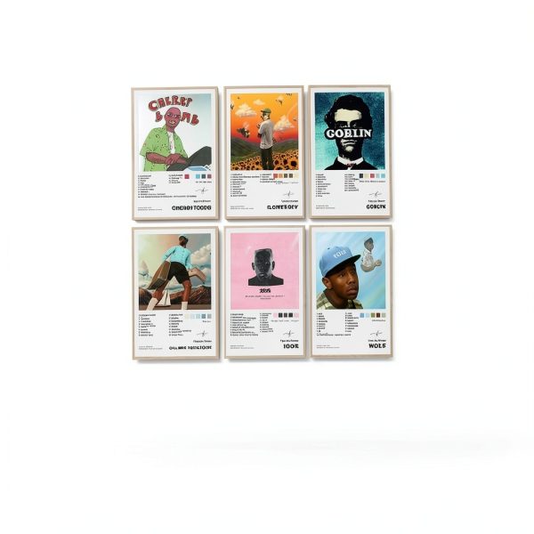 Music Poster Set 6 Canvas Album Prints 8x12 Inch by Generic-4