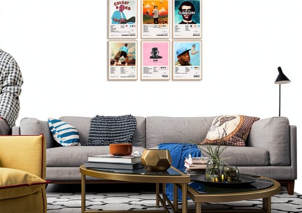 Music Poster Set 6 Canvas Album Prints 8x12 Inch by Generic-1