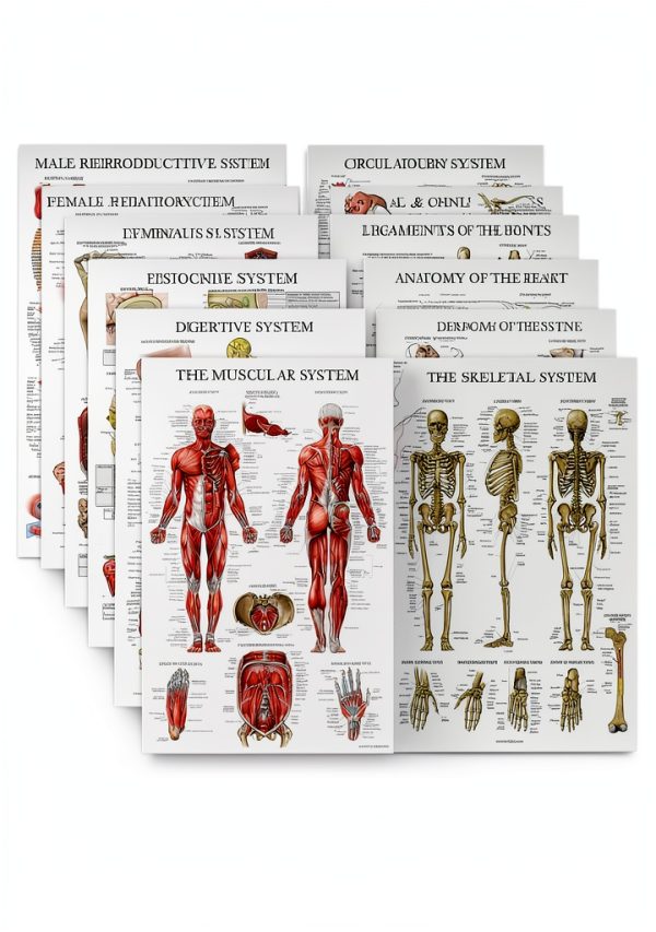 Anatomical Posters 16 Pack Laminated by Palace Learning 18x24 Inch Set-0